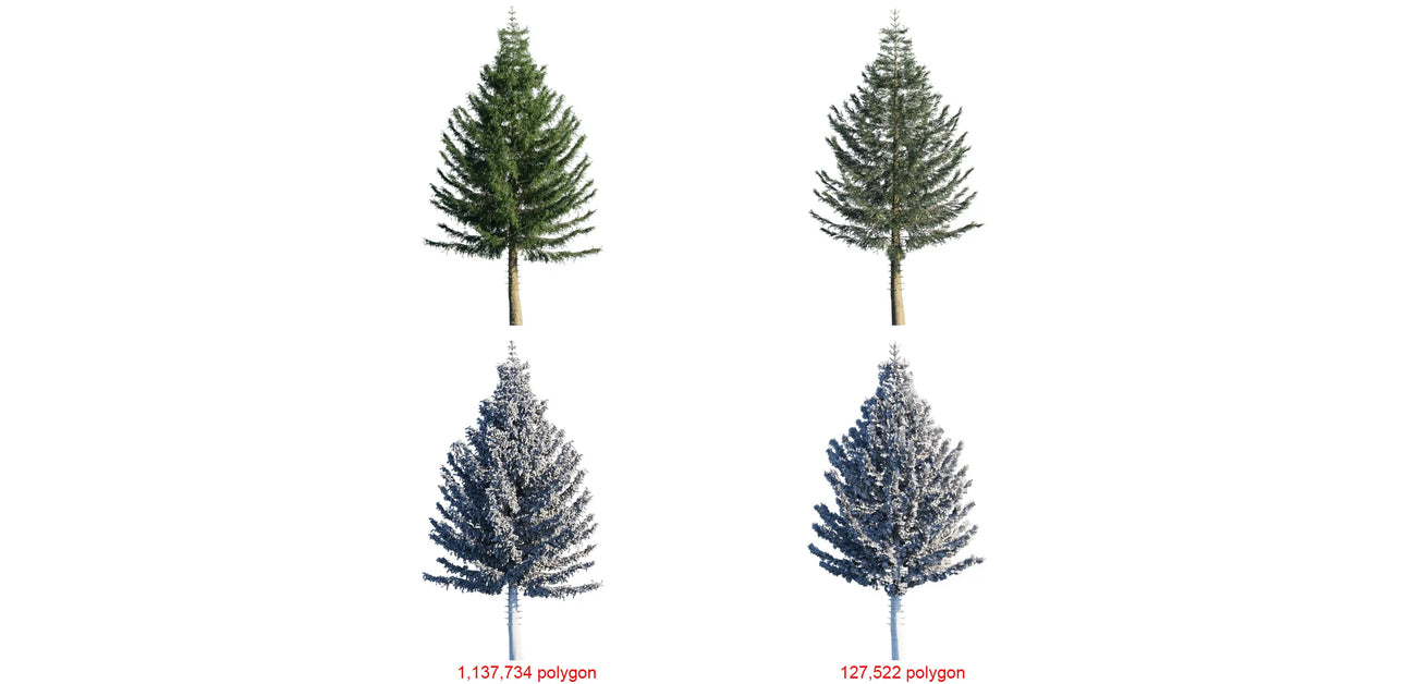 Comparision between high poly and low poly models