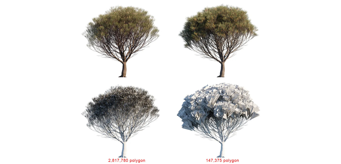 Comparision between high poly and low poly models