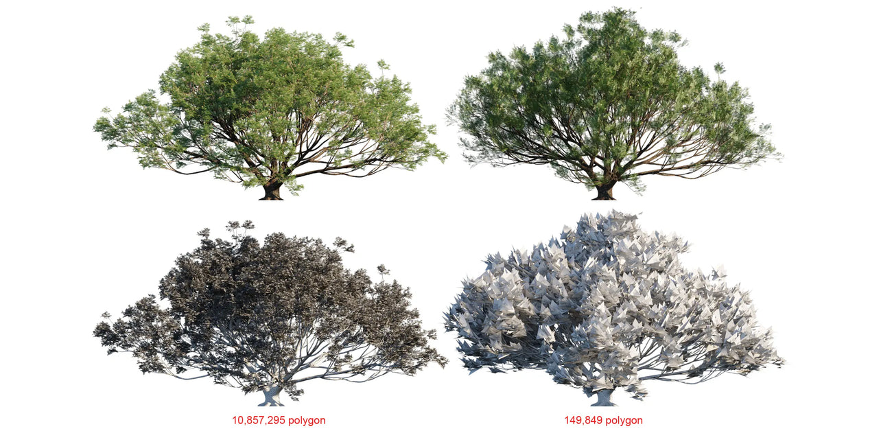 Comparision between high poly and low poly models