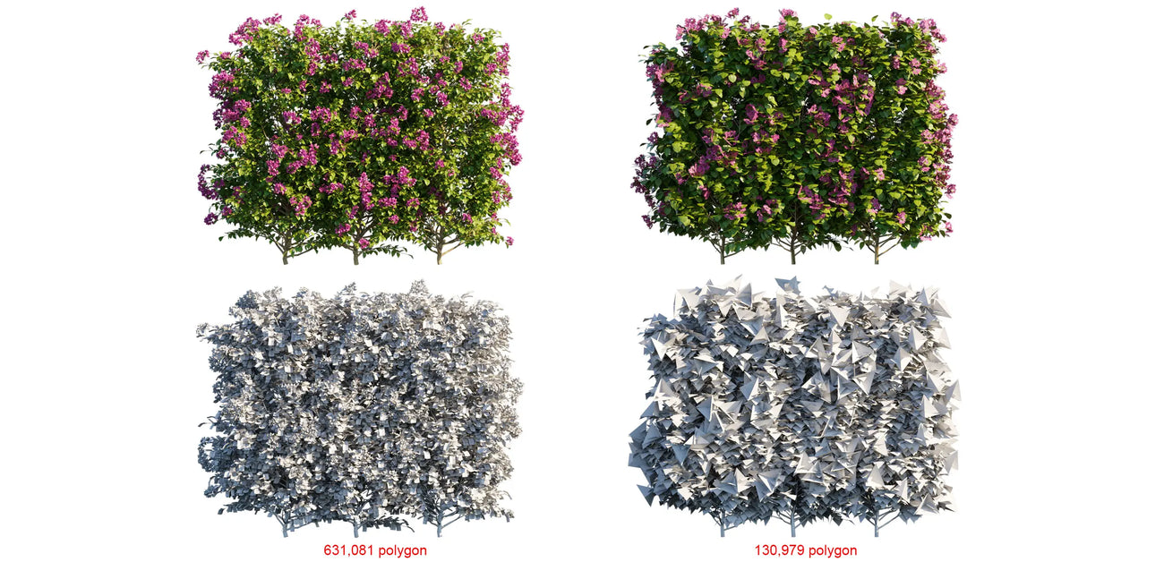 Comparision between high poly and low poly models